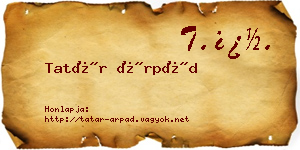 Tatár Árpád névjegykártya