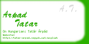 arpad tatar business card